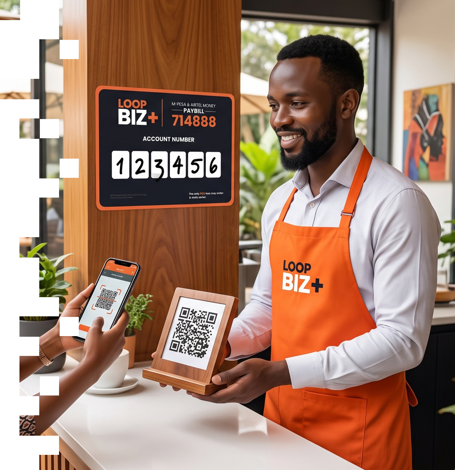 Merchant accepting payments with LOOP BIZ Till